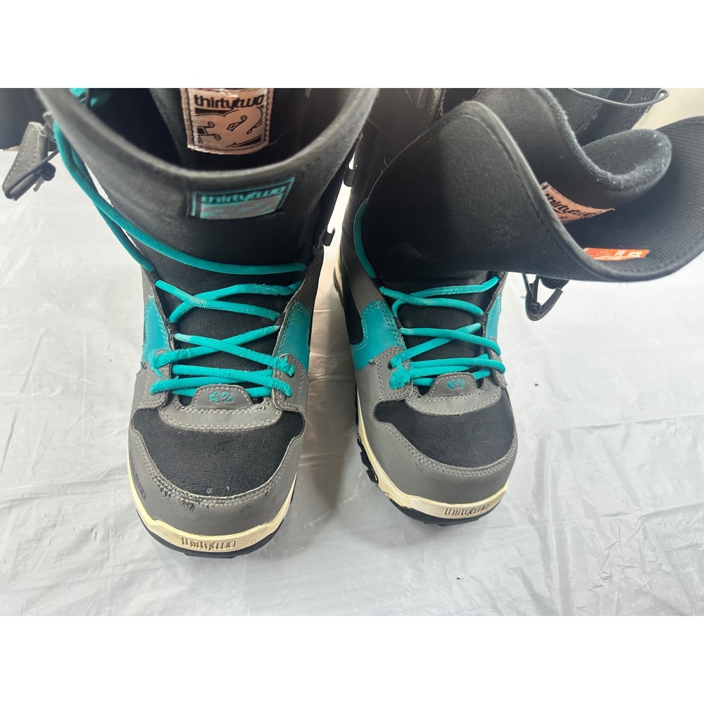 ThirtyTwo Prion Snowboard Boots Mens 12 Grey Black Teal Good Lace Up